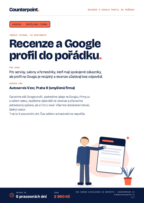 Náhled PDF ukázky: Google profil a recenze